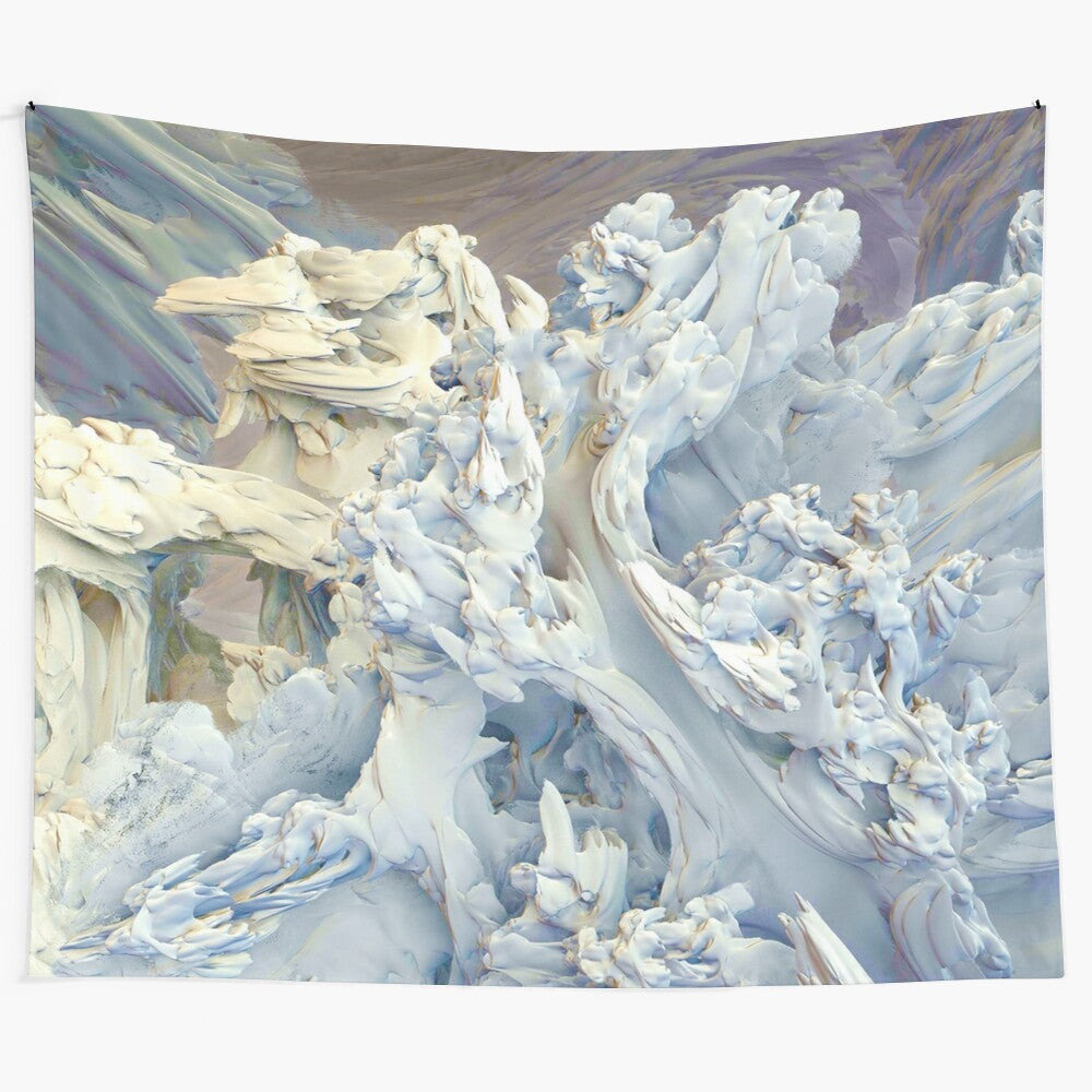 Mesmerizing abstract frozen ice tapestry with icy, ethereal patterns