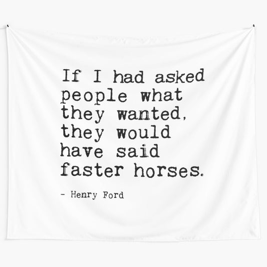 Vintage typewriter art featuring the inspiring "faster horses" quote by Henry Ford