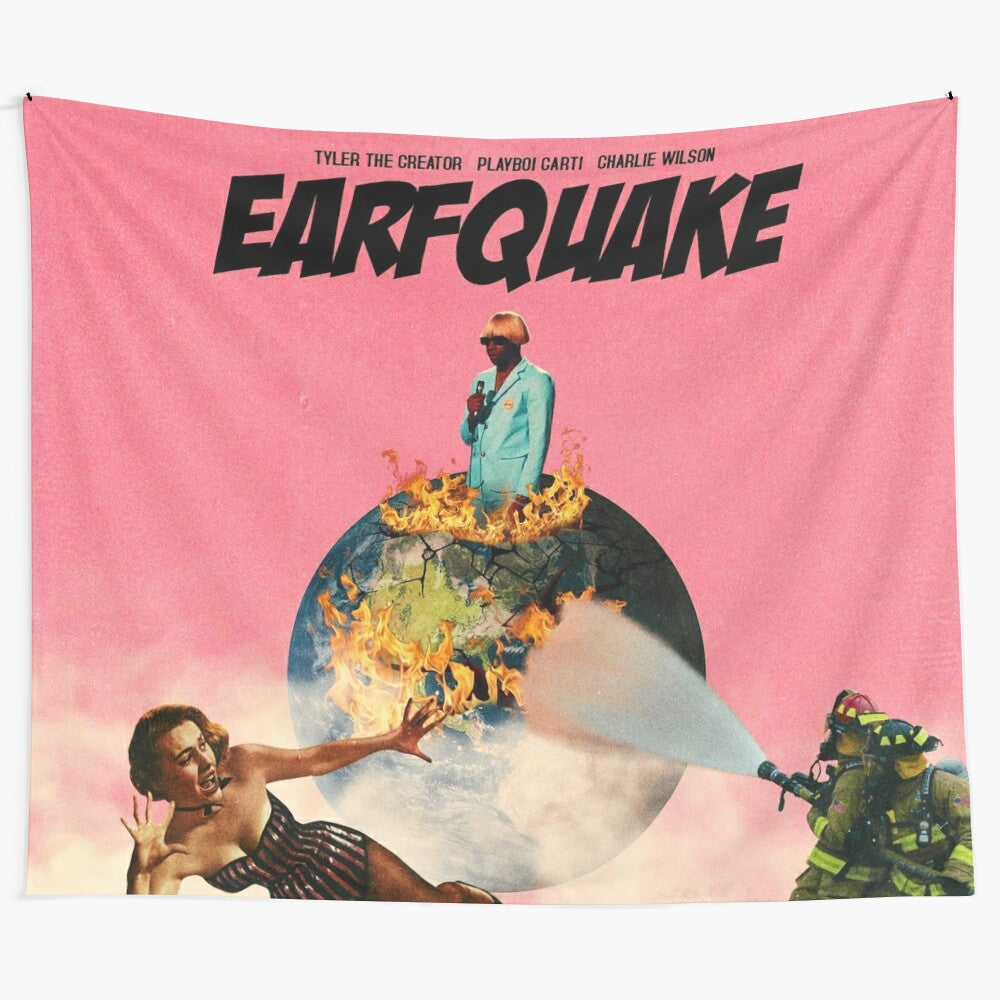 Earfquake Inspired Tyler, The Creator Themed Pink Tapestry