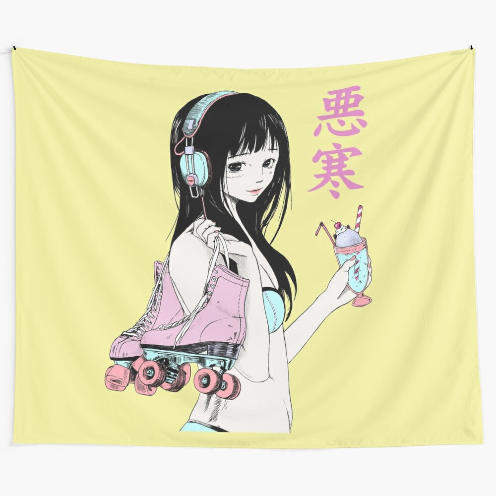 Chill lofi summer girl aesthetic tapestry