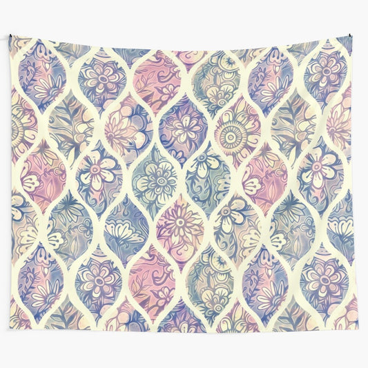 Floral patterned tapestry in vintage tones