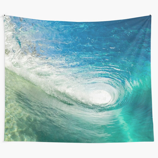 Wave Mandala Tapestry with Blue and Turquoise Tones