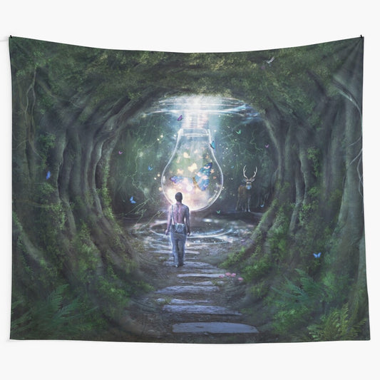 Visionary tapestry featuring nature, wildlife, and dreamlike elements