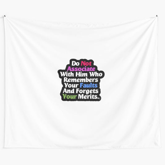 Inspirational tapestry with motivational quotes for home decor