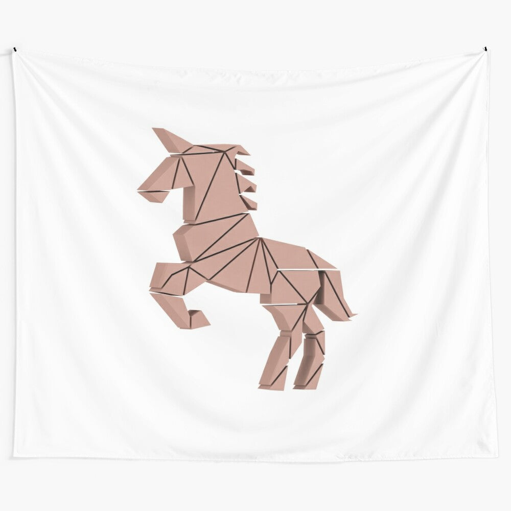 Colorful and vibrant unicorn tapestry with a beautiful, mythical design