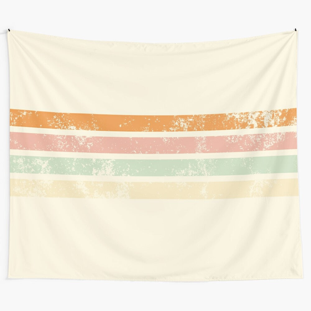 Vintage-inspired striped tapestry with a modern, minimalist design