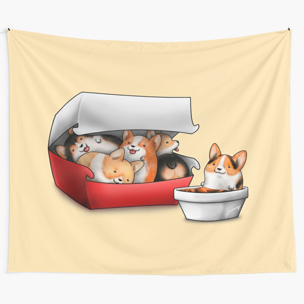 Corgi Nuggets Tapestry - Adorable dog breed design