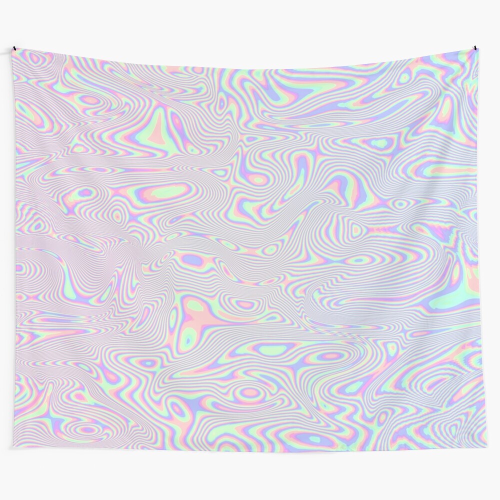 Vibrant abstract tapestry with psychedelic and trippy design elements