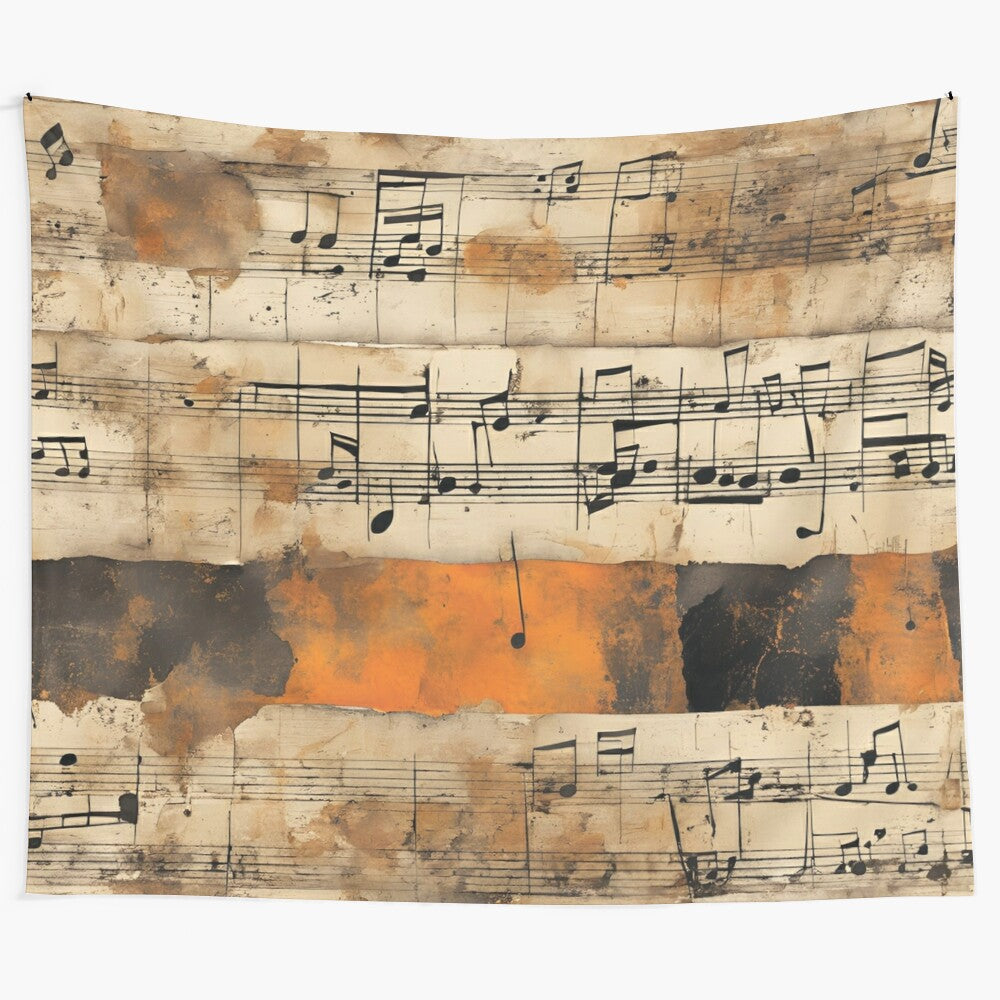 Grungy music sheets abstract tapestry