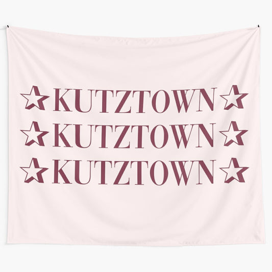 Kutztown University Vogue-Inspired Tapestry, Decorative Gold and Maroon College Wall Decor