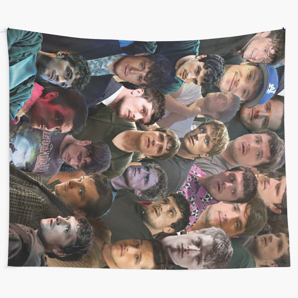 Josh Hutcherson photo collage tapestry featuring Peeta and Mike Schmidt