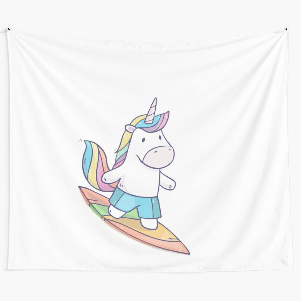 Colorful unicorn tapestry featuring a majestic mythical creature