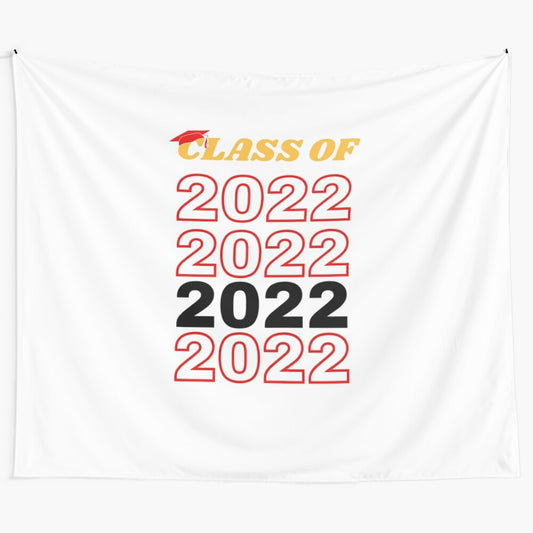 Class of 2022 tapestry featuring an educational design