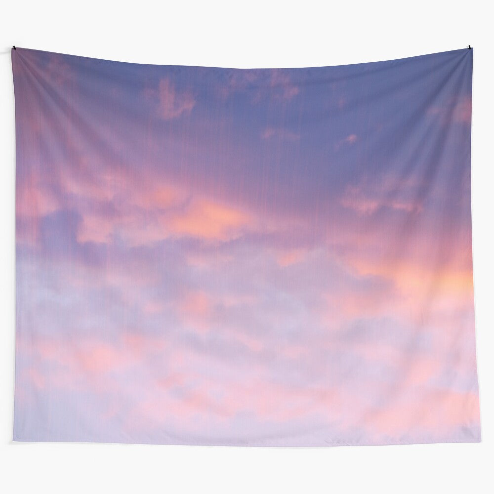 Vibrant sunset clouds tapestry with pink, purple, orange, and blue tones