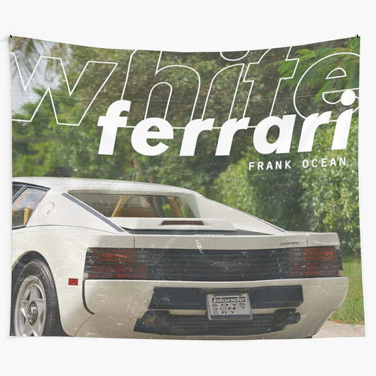 White Ferrari Inspired Tapestry Wall Art