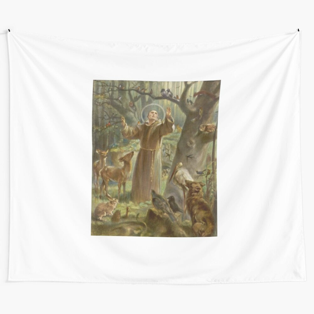 St. Francis of Assisi Tapestry Depicting Preaching to the Animals