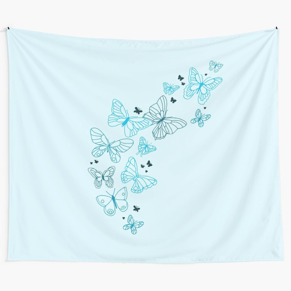 Stunning black and white butterfly design tapestry for wall art