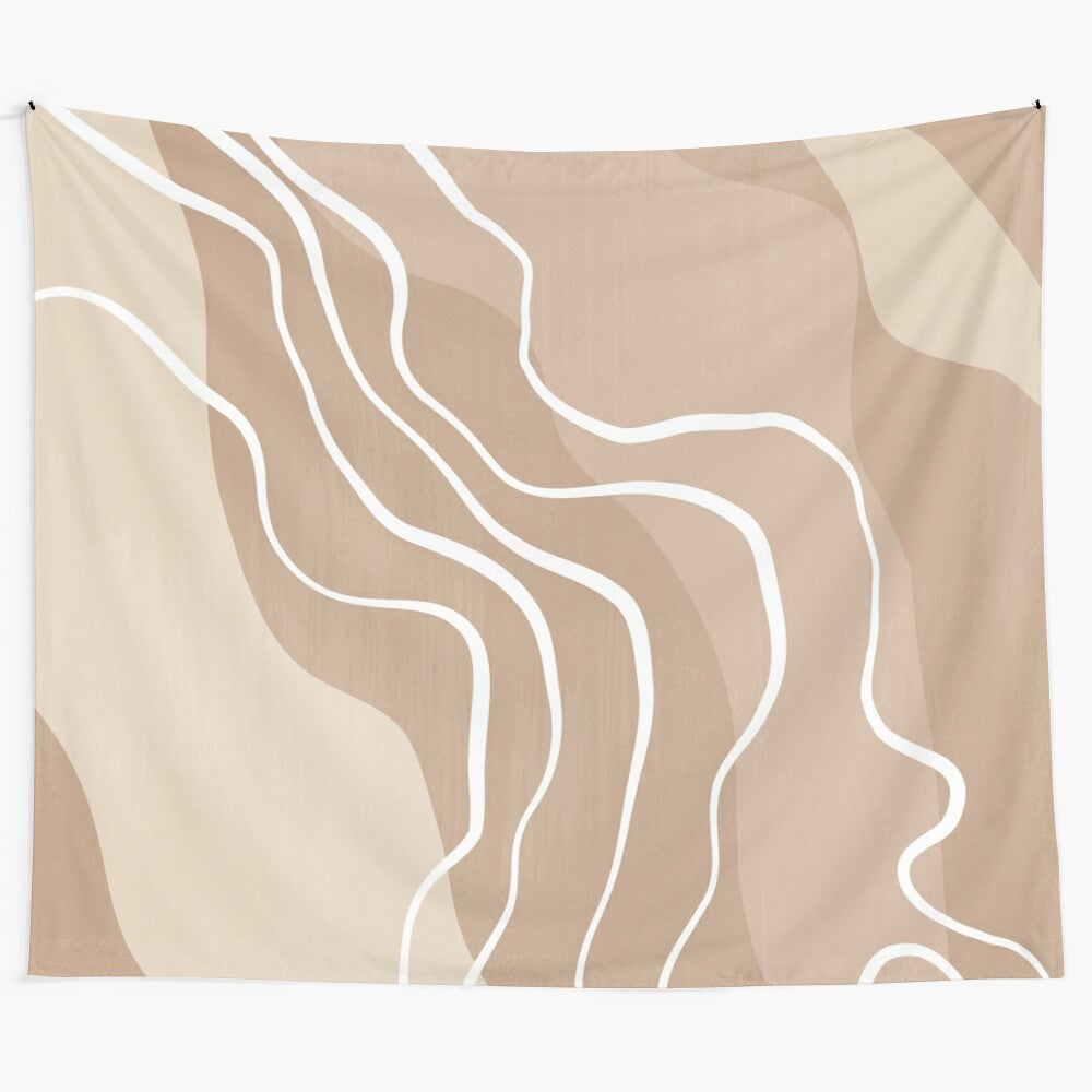 Handcrafted abstract organic tapestry with natural textures and minimal design