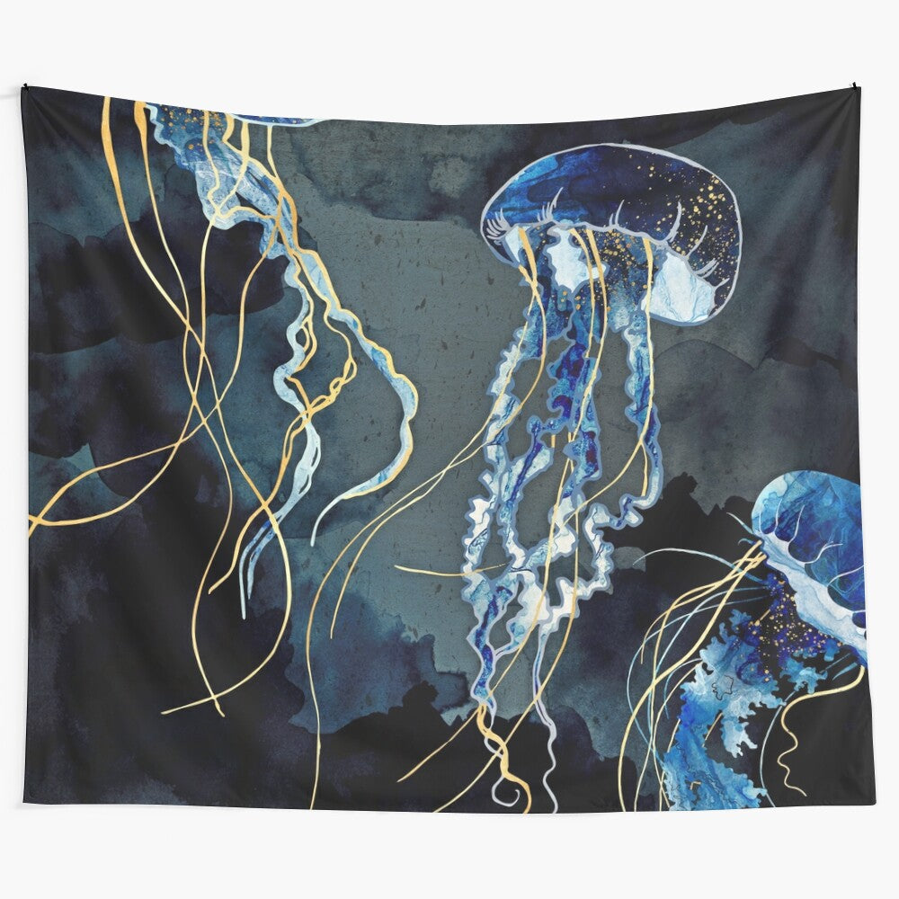 Metallic Ocean Tapestry - Fluid Underwater Seascape Wall Art