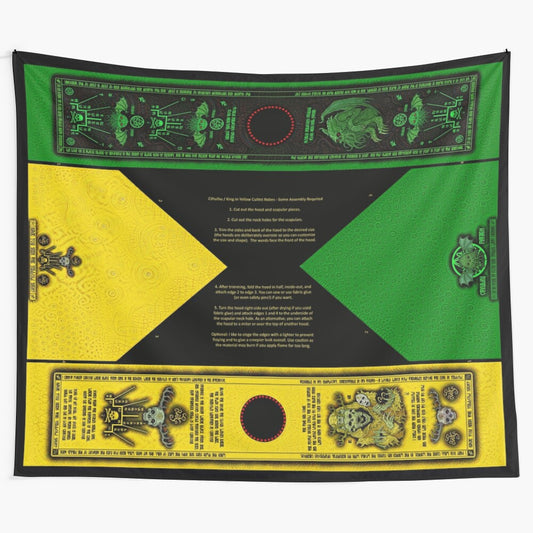 Cthulhu and King in Yellow inspired cultist robes tapestry design