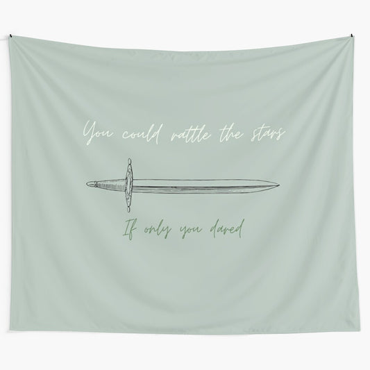 You Could Rattle the Stars - Captivating fantasy tapestry featuring quotes from Sarah J. Maas' ACOTAR and Throne of Glass series