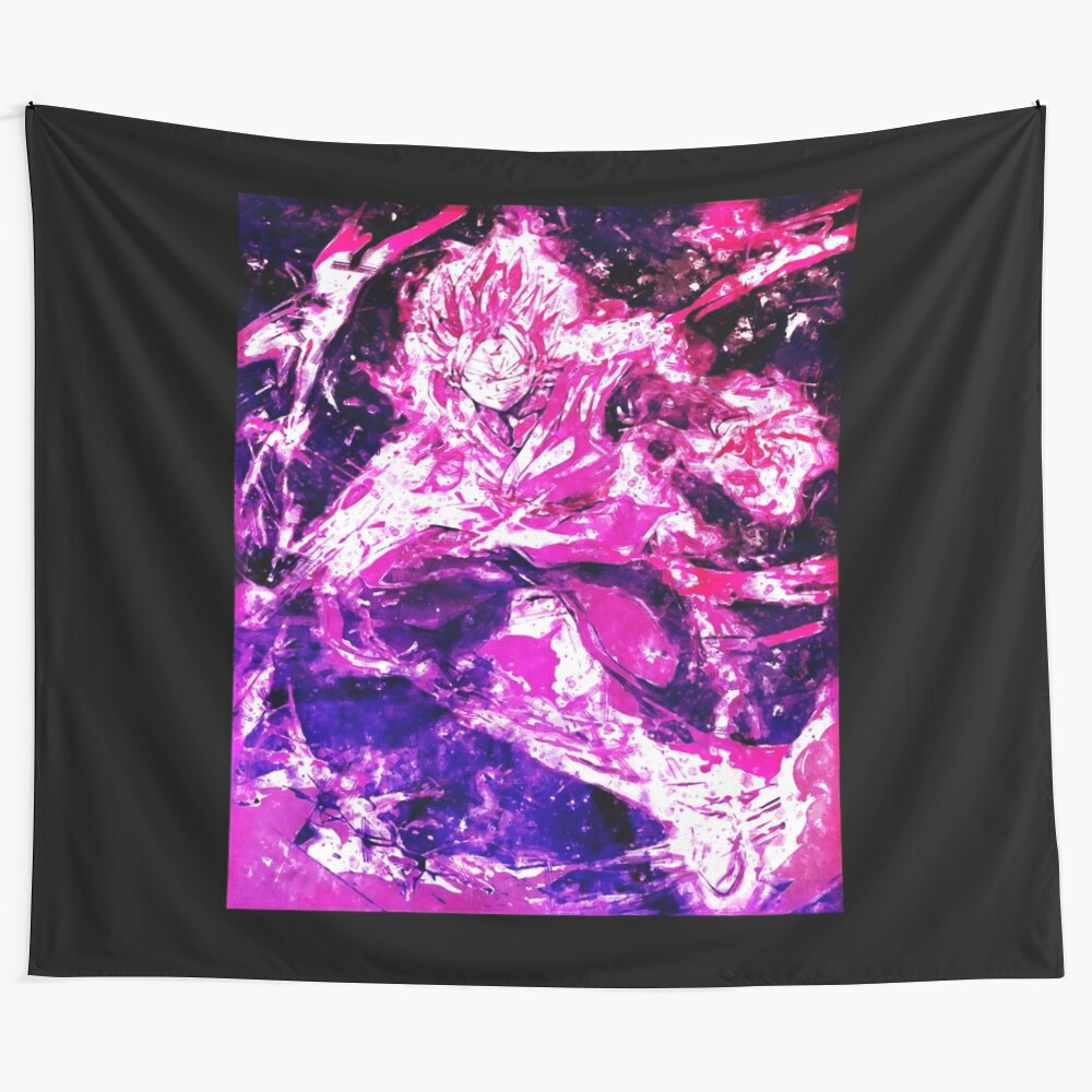 Goku Black Super Saiyan Rose inspired tapestry wall art