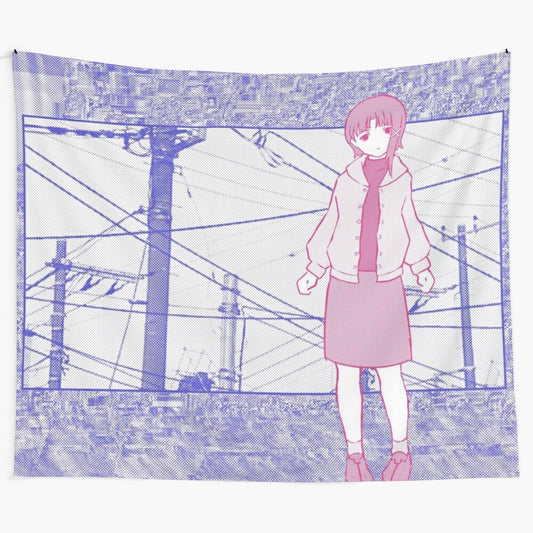 Pink Lain Tapestry - Anime Inspired Wall Art