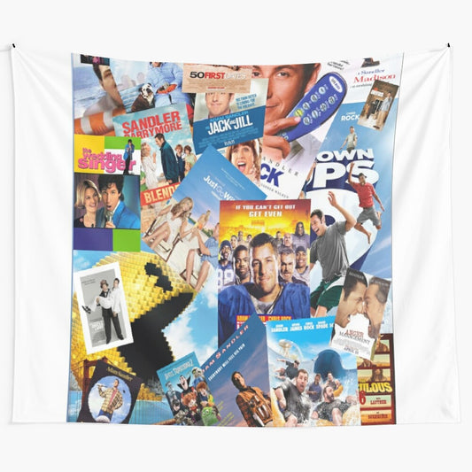 Adam Sandler Collage Tapestry featuring the iconic actor in a pop art style