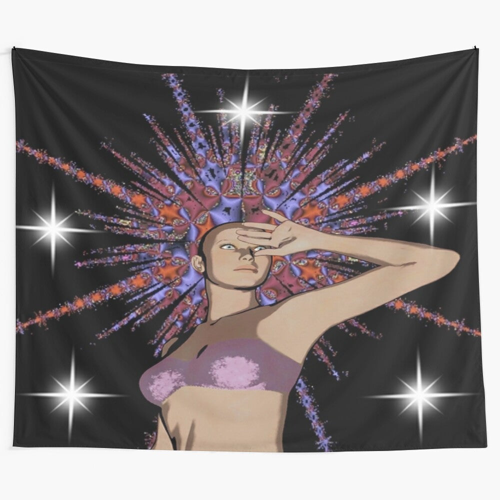 Star woman tapestry featuring a mystical, cosmic design