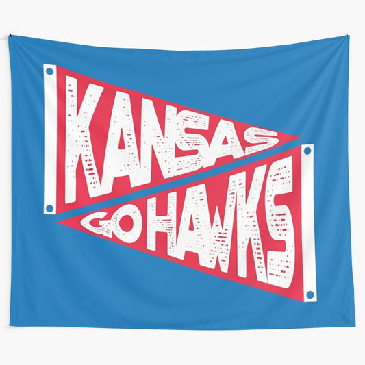 Kansas Jayhawks inspired tapestry wall art