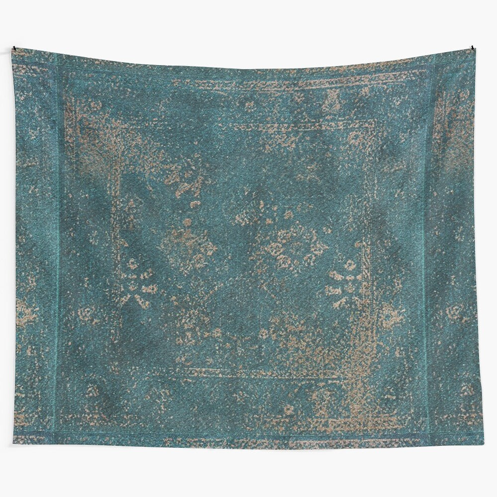 Vintage-inspired Babel tapestry with boho floral and Babylonian design