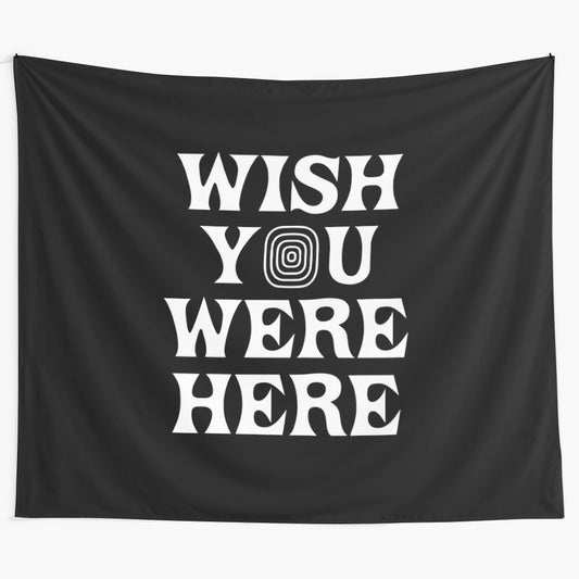 Wish You Were Here black and white tapestry featuring Astroworld inspired art