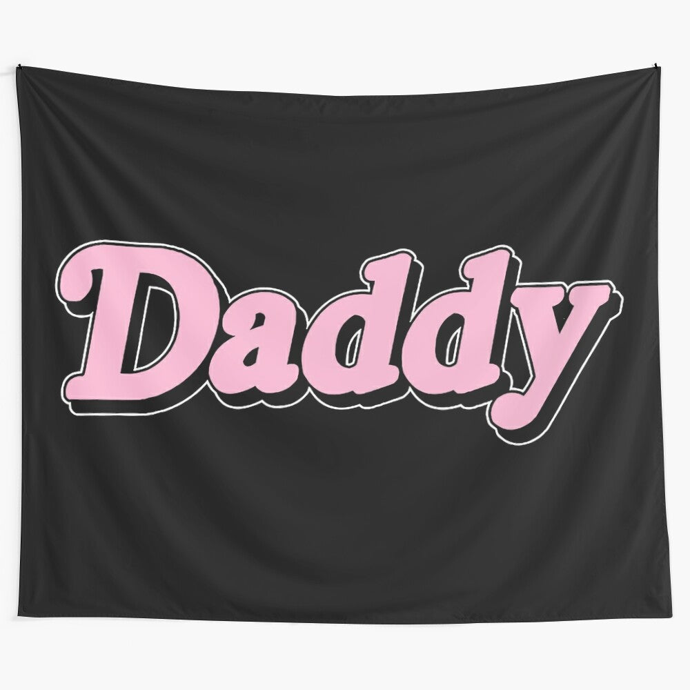 Tapestry featuring urban and hip-hop inspired design with the word "daddy"