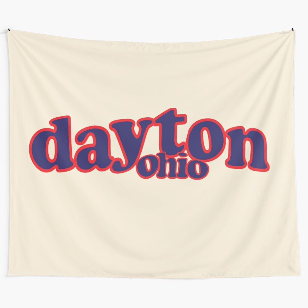 Dayton Ohio collegiate tapestry featuring the University of Dayton Flyers logo