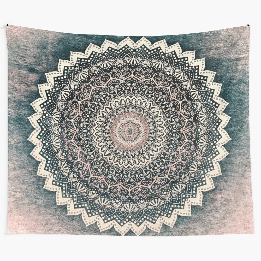 Warm winter mandala bohemian tapestry wall hanging