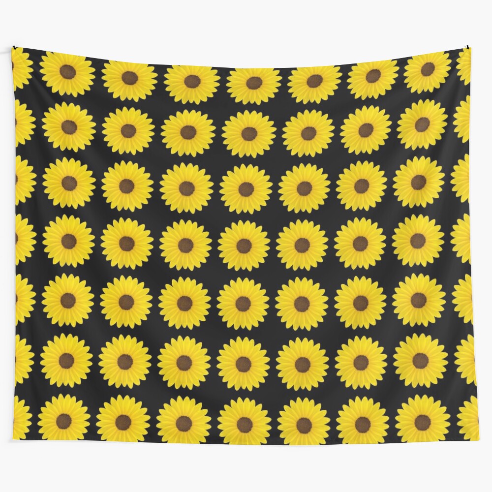 Colorful wild sunflower tapestry with yellow blooms