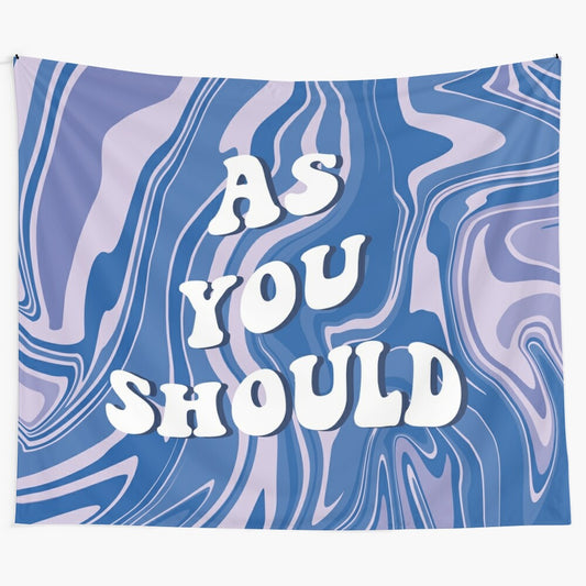 Tiktok-inspired abstract tapestry wall art with vibrant colors and Gen Z humor