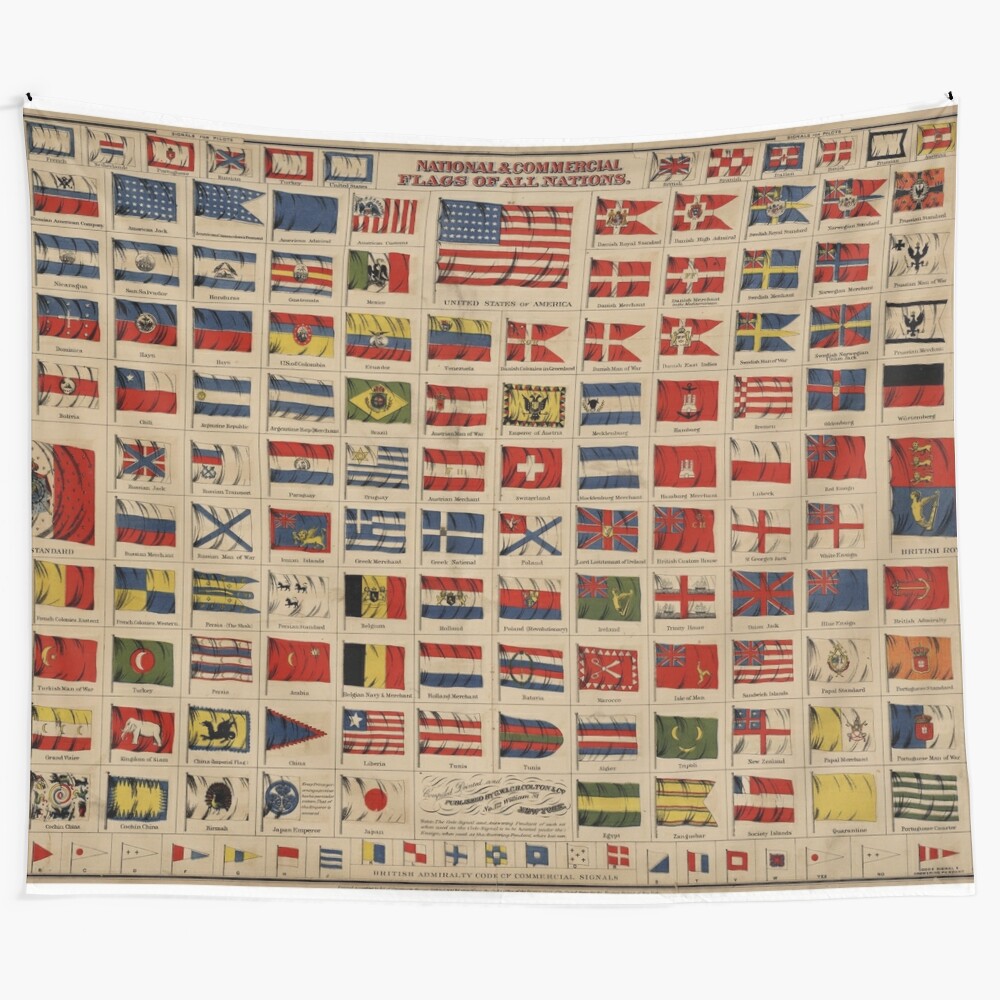 Historical Flags of The World (1869) Tapestry Wall Hanging