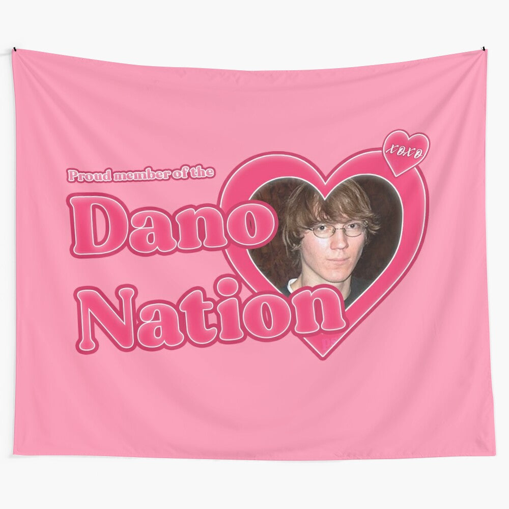 Tapestry featuring a proud member of the Dano Nation, inspired by the superhero world