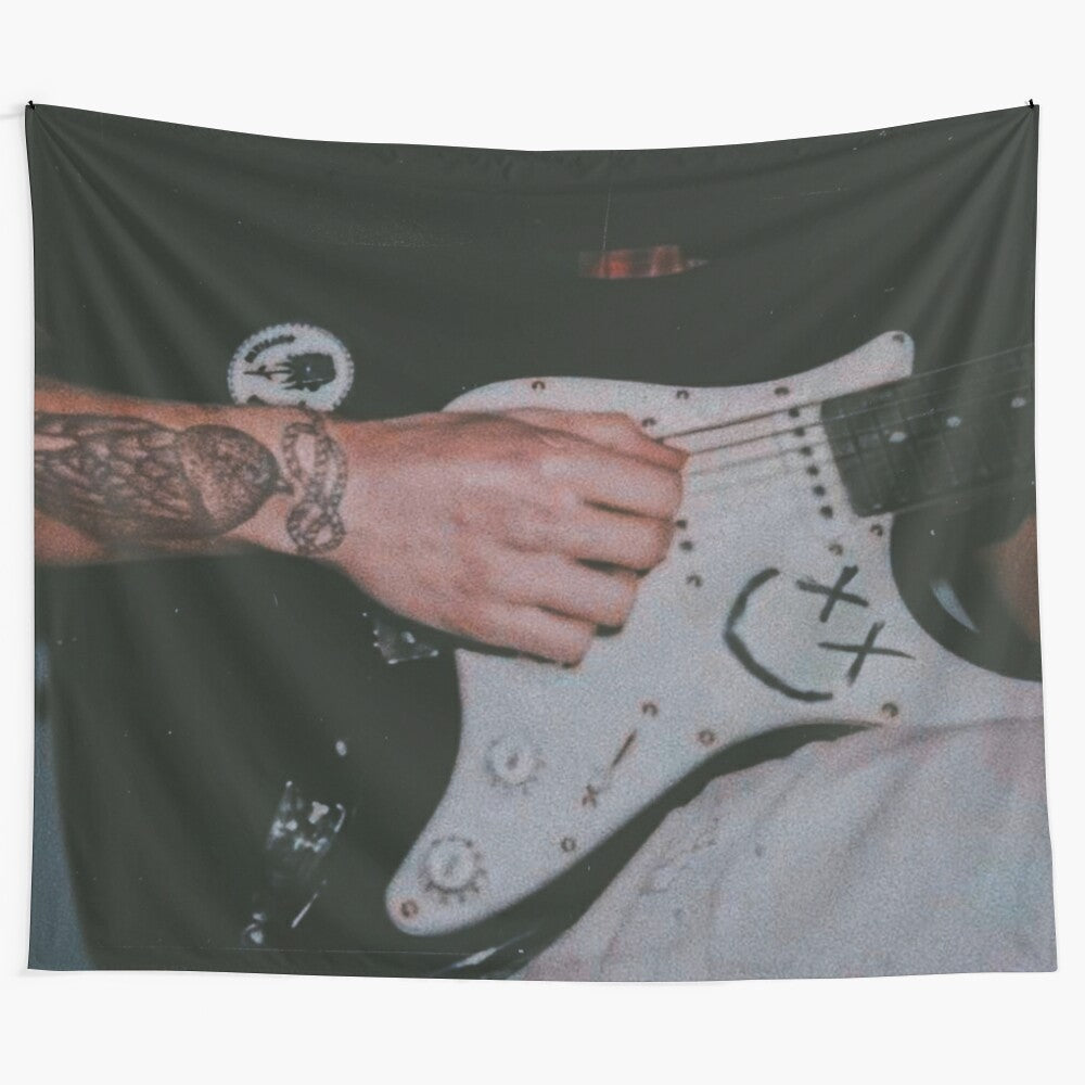 Louis Tomlinson guitar tapestry featuring One Direction lyrics and aesthetic