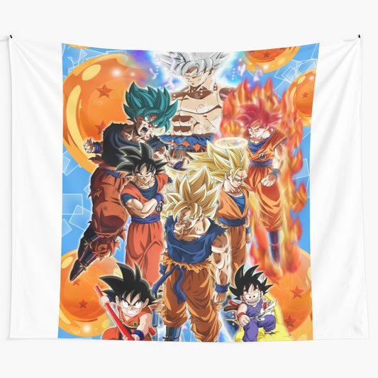 Dragonball inspired tapestry featuring a dragon and Goku