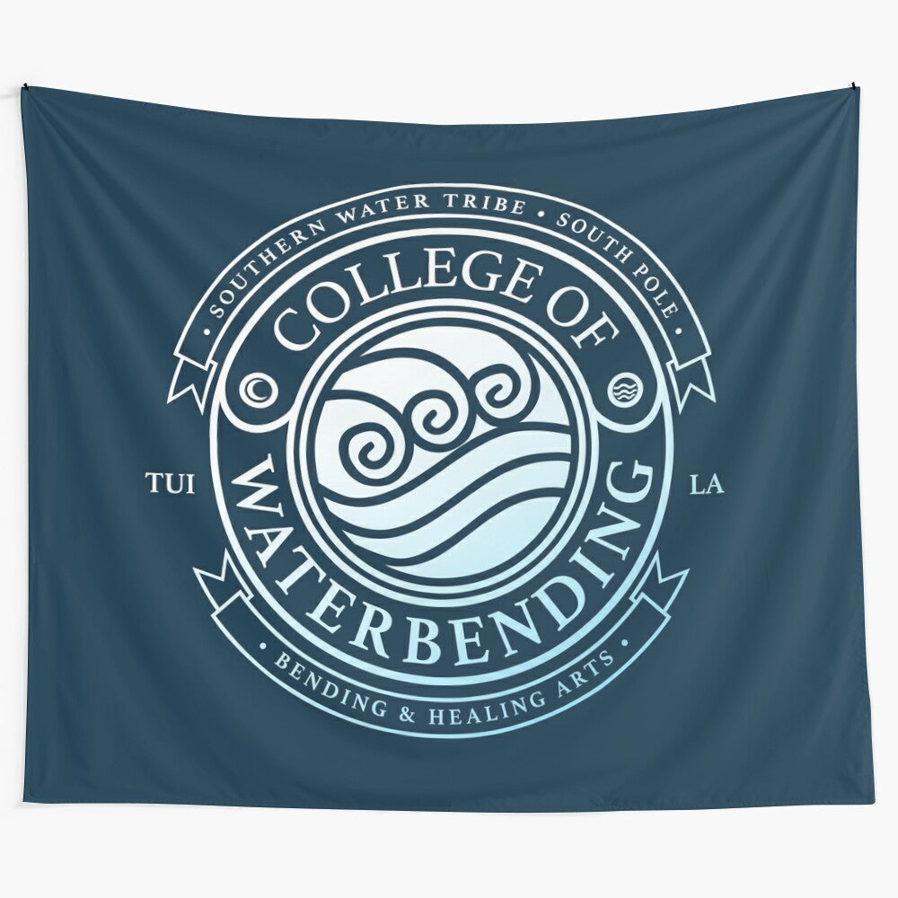 Avatar the Last Airbender inspired waterbending college tapestry design