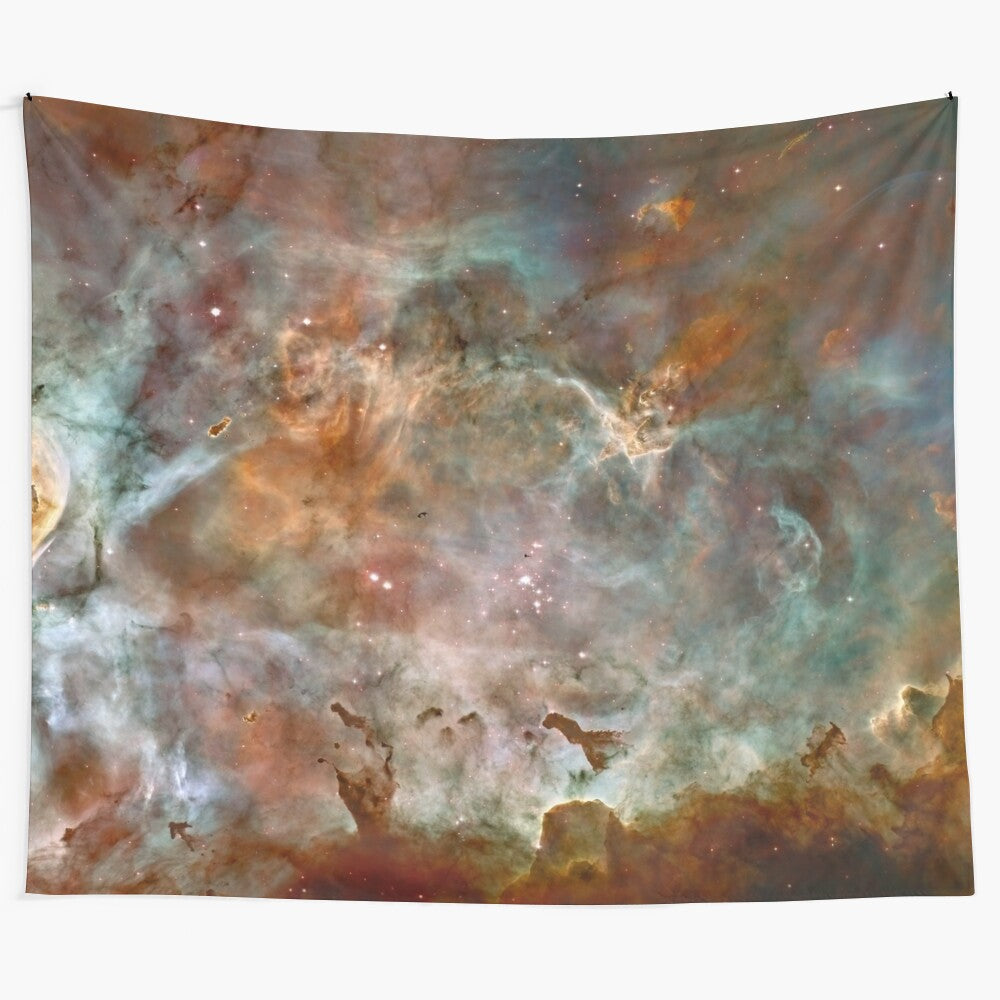 Colorful cosmic star field tapestry inspired by Hubble telescope imagery