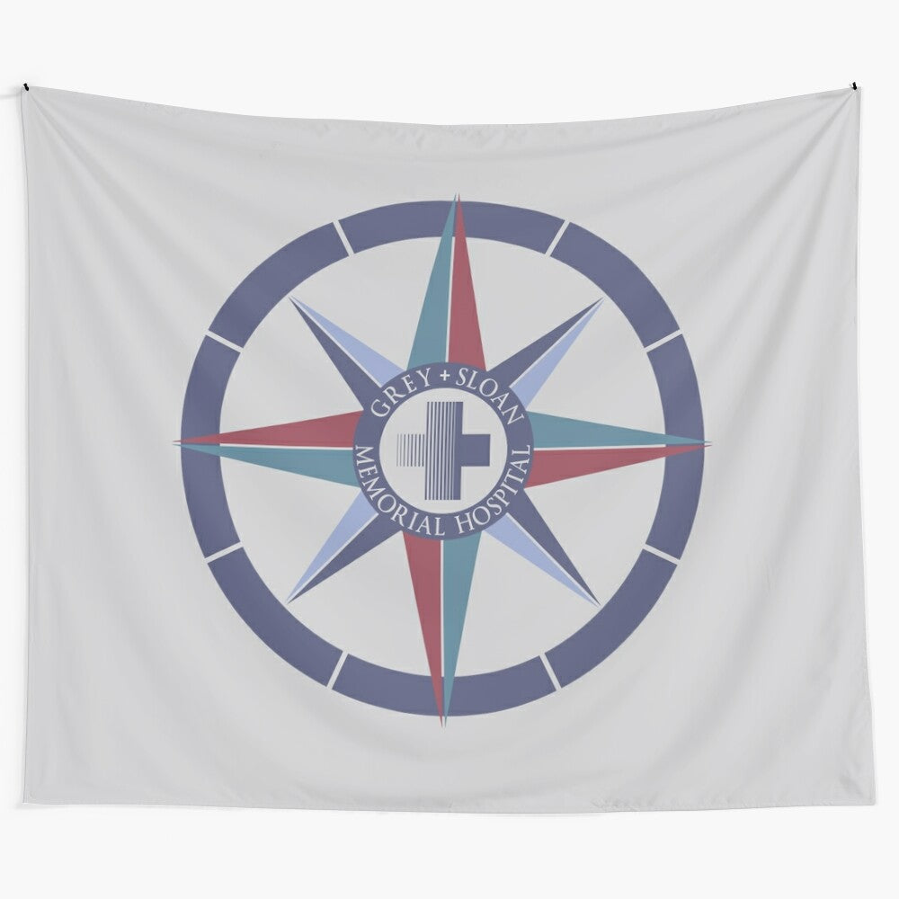 Grey Sloan Memorial Hospital-inspired tapestry featuring iconic elements from the Greys Anatomy TV series