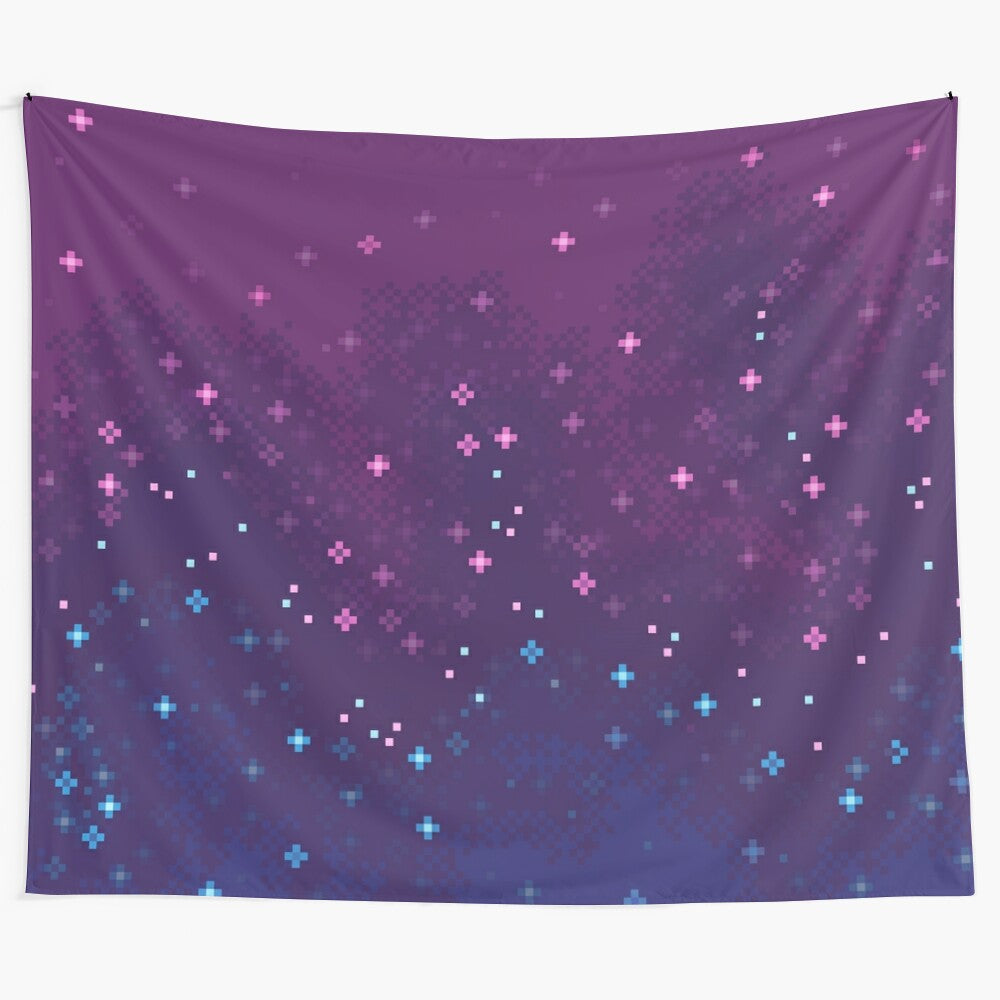 Colorful galaxy tapestry with pink, purple, and blue shades