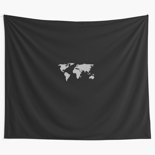 Vintage-inspired world map tapestry