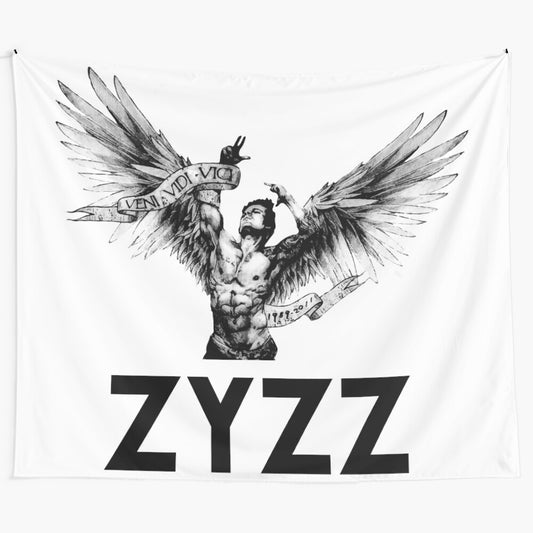 Zyzz inspired gym and bodybuilding motivational tapestry design