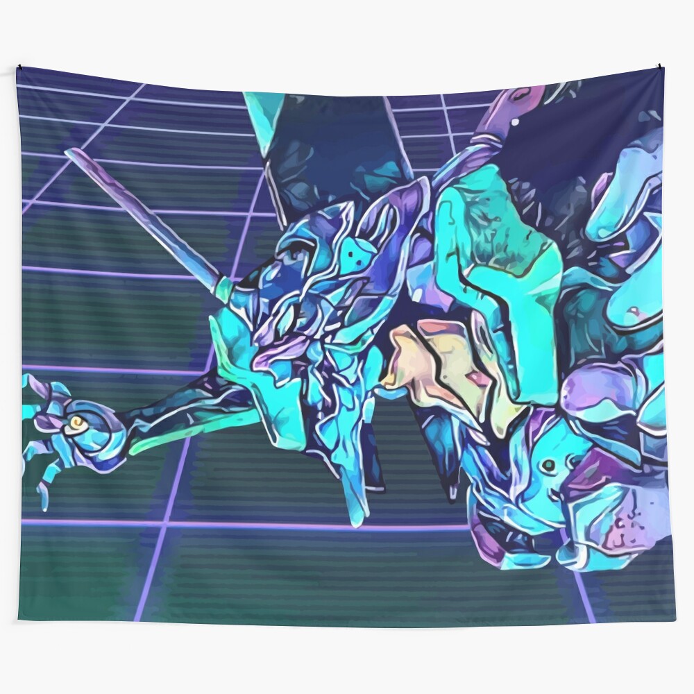 Retro Inspired Evangelion Themed Tapestry Wall Art