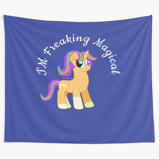 Magical unicorn tapestry with a whimsical, mythical creature design