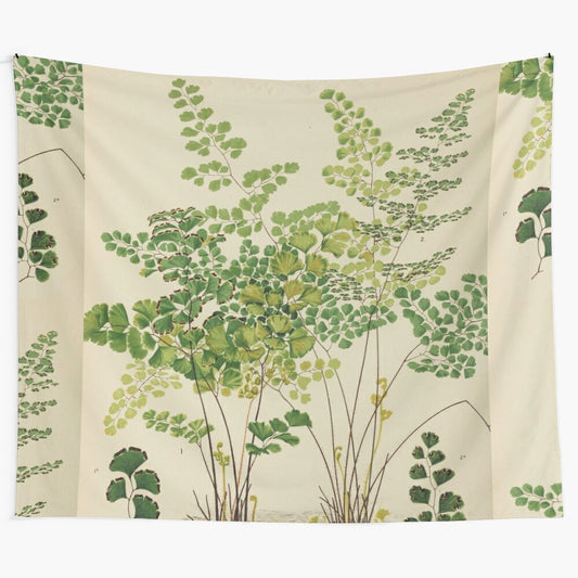 Maidenhair fern botanical tapestry wall hanging for nature-inspired home